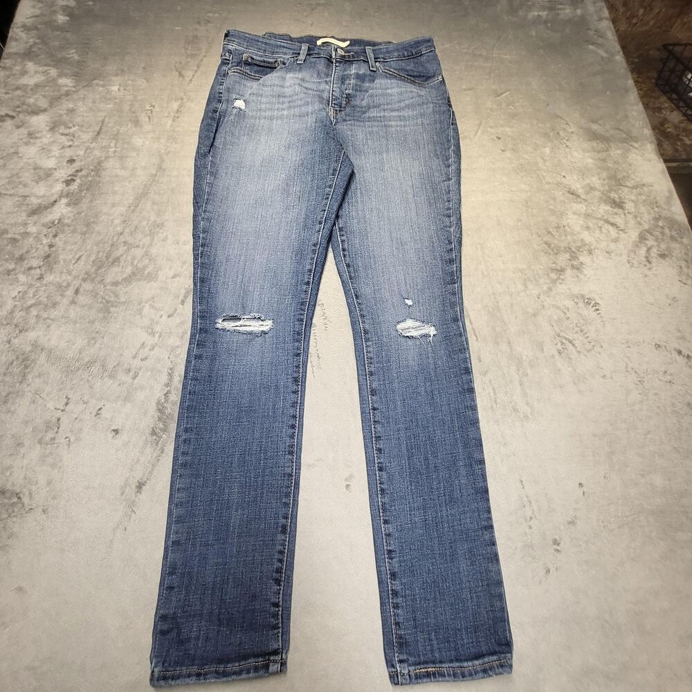 Levis Jeans Womens 31 Blue 311 Shaping Skinny Mid Rise Distressed 5-Pocket